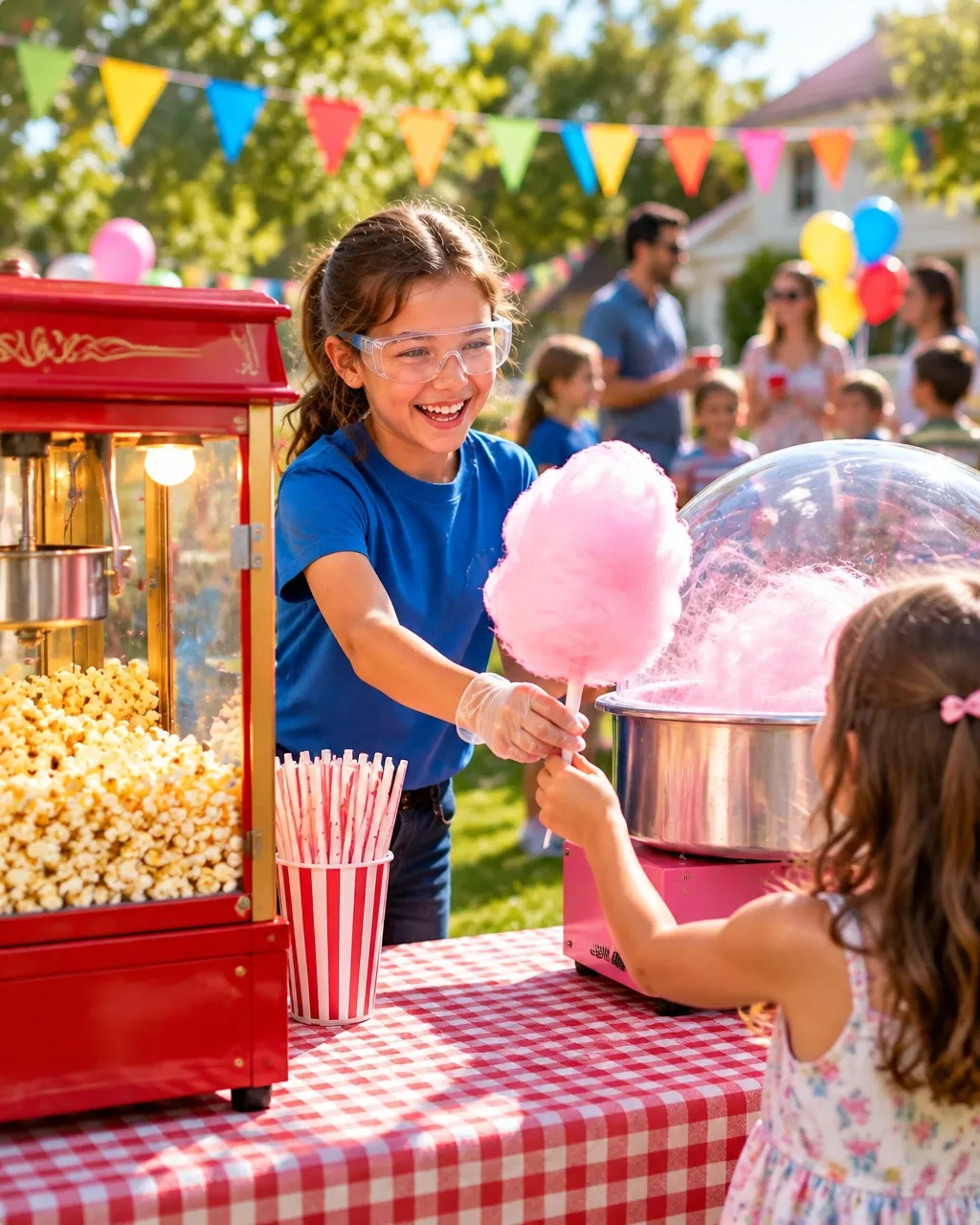 Popcorn and cotton candy machines ready for an event